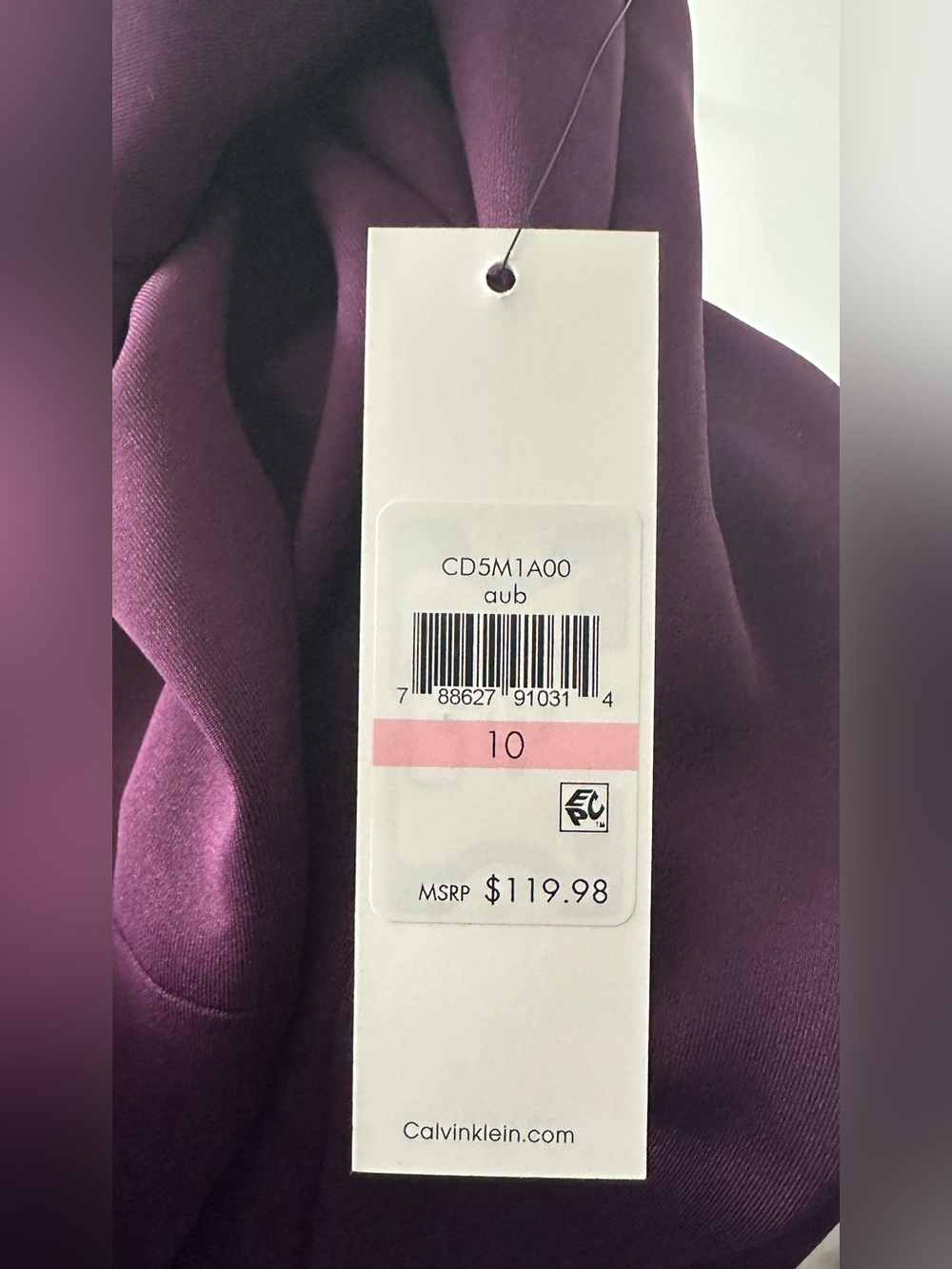 💜 NWT! Purple CALVIN KLEIN Sleeveless Scuba Dress - Size 10 - Picture 7 of 10